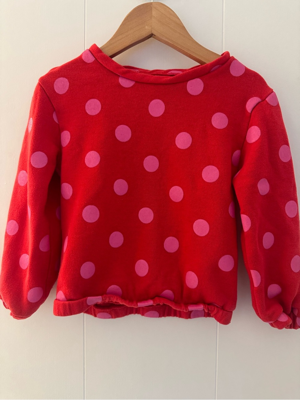 Tucker + Tate Red Sweatshirt with Pink Polka Dots
